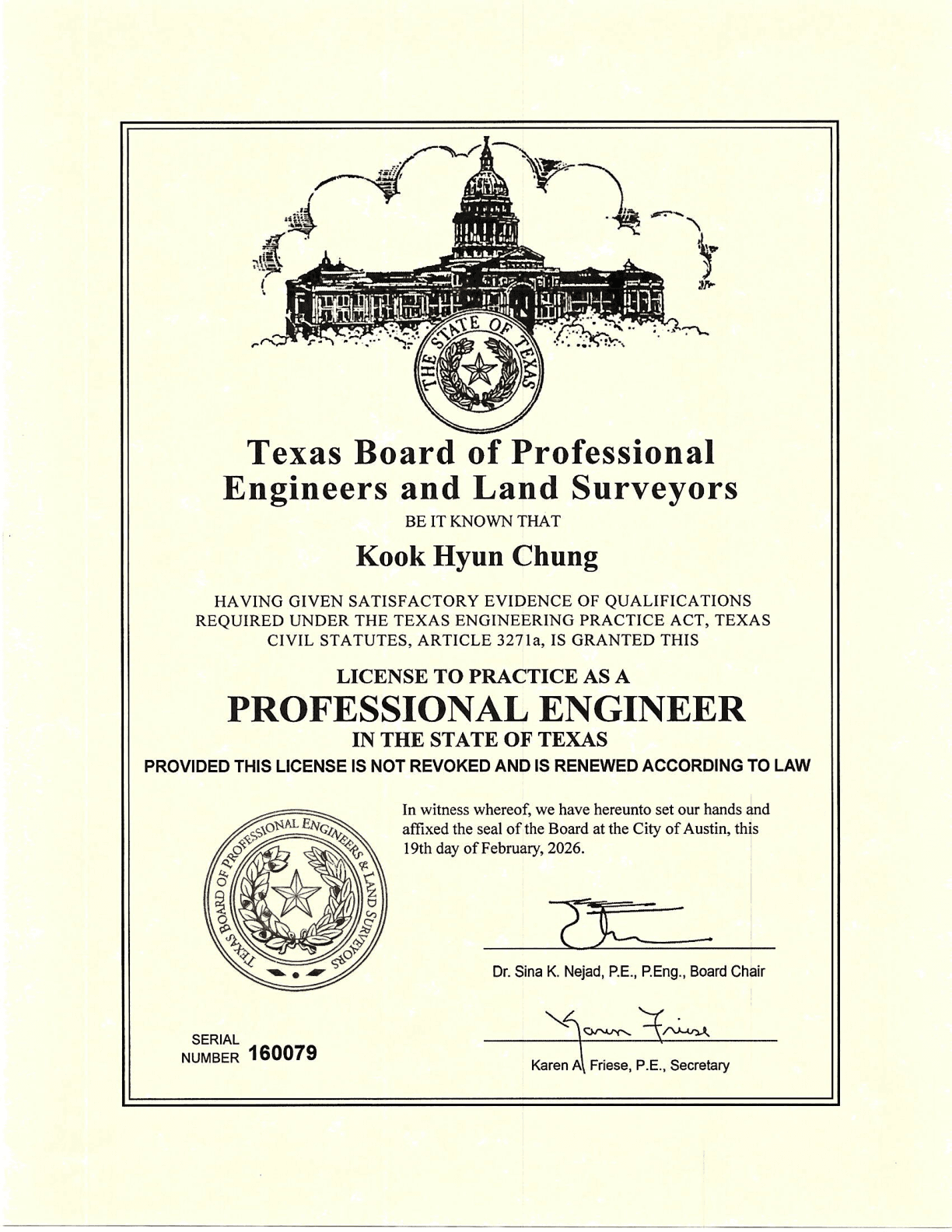 PE License
(Civil)